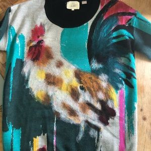 Anthropologie Artist Collaboration Rooster sweater